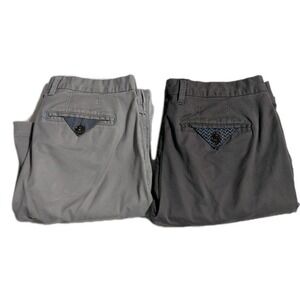 Ted Baker Men's 32R Slim Chinos 2-Pair Gray PROCOR & SERNY Stretch - VGC